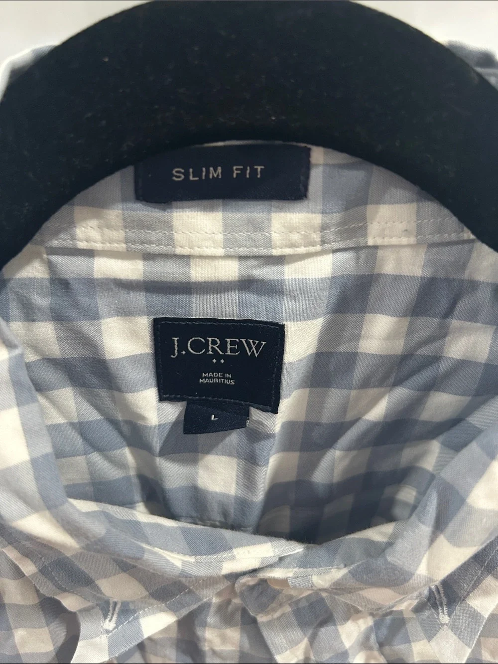 J. Crew Light Blue and White Gingham Button-Down Shirt